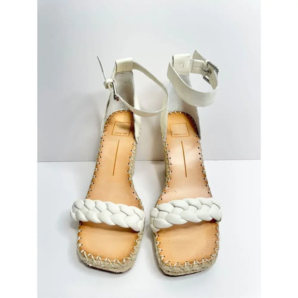 Dolce Vita Espadrille Sandals Size 9.5 White Ankle‎ Strap Open Toe NEW